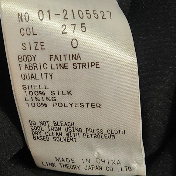 Theory Silk Mini Dress Size 0 Sleeveless Tiered Striped Pink Black Party Chic - Picture 4 of 9